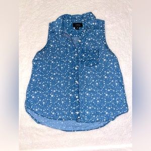 Star button up tank, 4th of July!